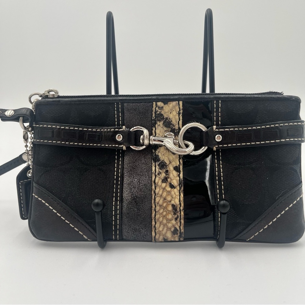 Coach Black and Snake Women's Wristlet - Picture 2 of 5